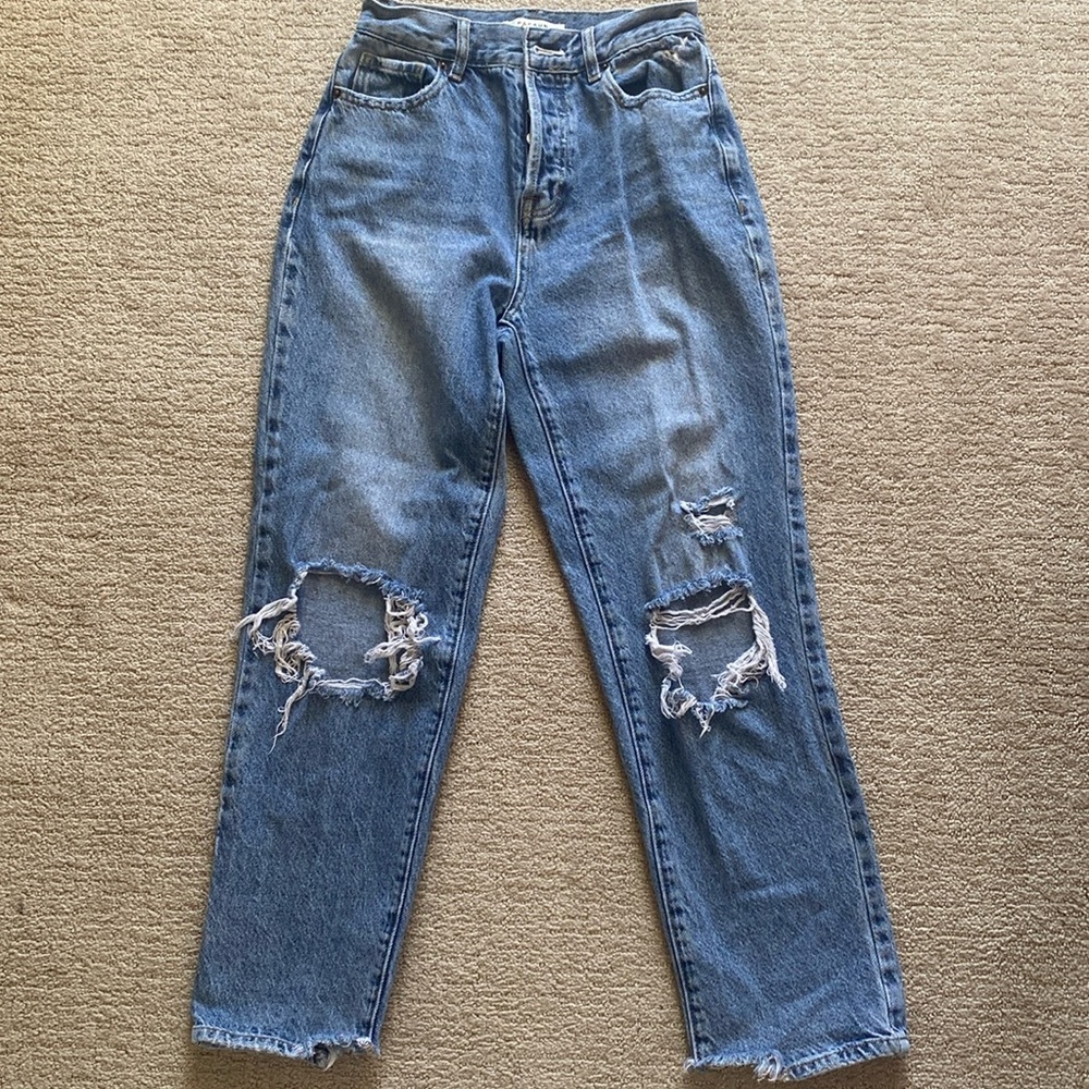 Pacsun Distressed High Rise Straight Jeans